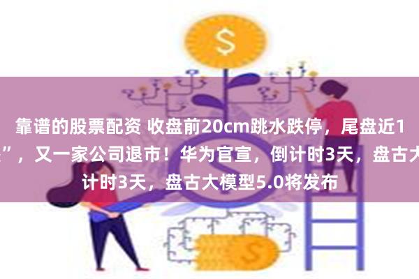 靠谱的股票配资 收盘前20cm跳水跌停，尾盘近160万资金“博傻”，又一家公司退市！华为官宣，倒计时3天，盘古大模型5.0将发布